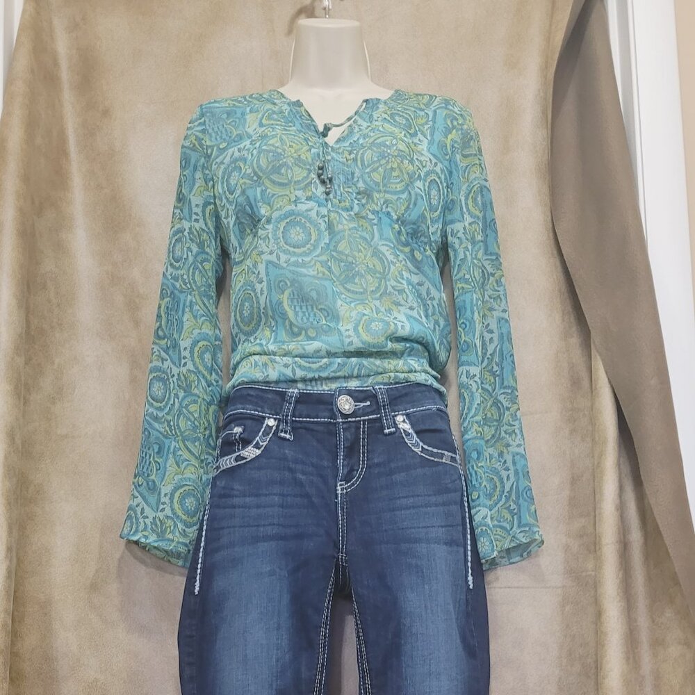 Boho bell sleeve top